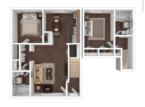 2 Bed 1 Bath: Beds - 2: Baths - 1: SqFt Range - 624 to 624