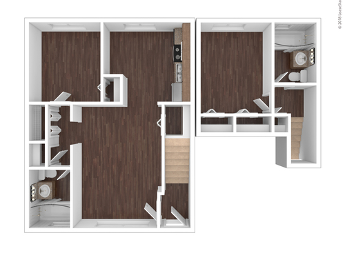 2 Bed 1 Bath: Beds - 2: Baths - 1: SqFt Range - 624 to 624