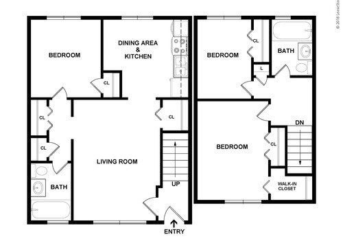3 Bed 2 Bath Townhome: Beds - 3: Baths - 2: SqFt Range - 869 to 869