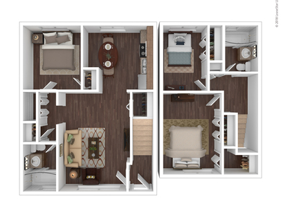 3 Bed 2 Bath Townhome: Beds - 3: Baths - 2: SqFt Range - 869 to 869