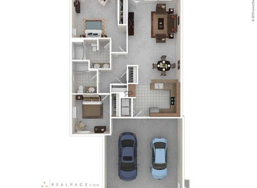 The Aspen: Beds - 2: Baths - 2: SqFt Range - 1260 to 1260