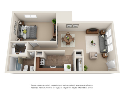 The Oak 1 Bedroom Apartment in Portsmouth VA