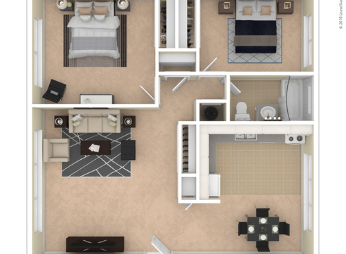 2x1 Canyon: Beds - 2: Baths - 1: SqFt Range - 810 to 810