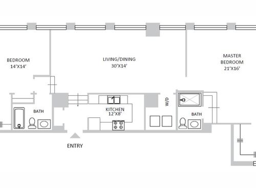 The Statler - Two Bedroom 208 - 2 bed - 2 bath - 1671 sf