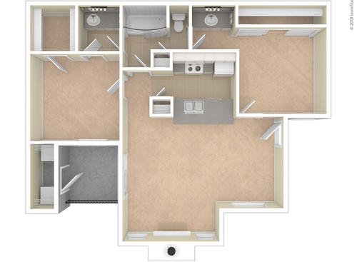 Sevilla: Beds - 2: Baths - 1.5: SqFt Range - 891 to 891