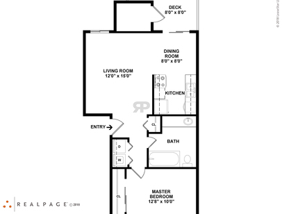 The Hampton: Beds - 1: Baths - 1: SqFt Range - 658 to 658