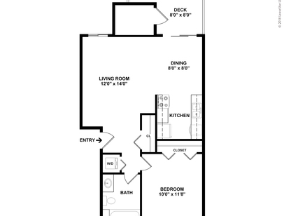 The Saxon: Beds - 1: Baths - 1: SqFt Range - 612 to 612