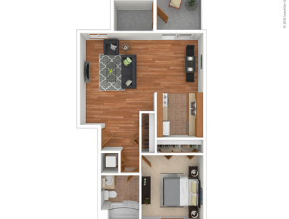 The Saxon: Beds - 1: Baths - 1: SqFt Range - 612 to 612