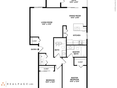 The Canterbury: Beds - 2: Baths - 2: SqFt Range - 939 to 939