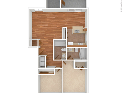 The Canterbury: Beds - 2: Baths - 2: SqFt Range - 939 to 939