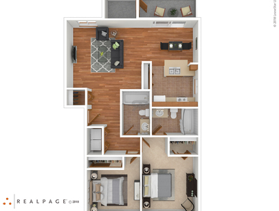 The Canterbury: Beds - 2: Baths - 2: SqFt Range - 939 to 939