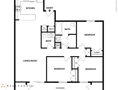 Glacier: Beds - 3: Baths - 1.5: SqFt Range - 969 to 969