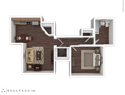 Large One Bedroom: Beds - 1: Baths - 1: SqFt Range - 701 to 701