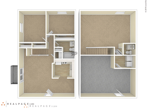 Oak: Beds - 2: Baths - 1.5: SqFt Range - 1290 to 1290