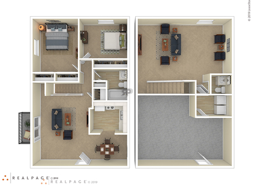 Oak: Beds - 2: Baths - 1.5: SqFt Range - 1290 to 1290