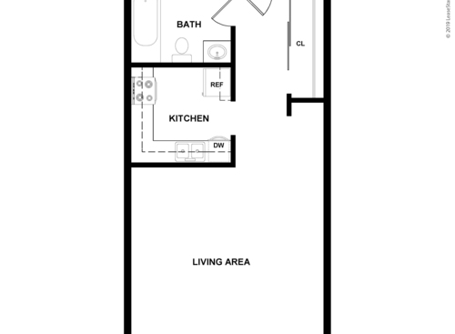 Cambridge On Devonshire - Cantebury - Studio bed - 1 bath - 430 sf