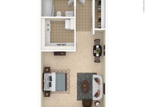 Cambridge On Devonshire - Cantebury - Studio bed - 1 bath - 430 sf