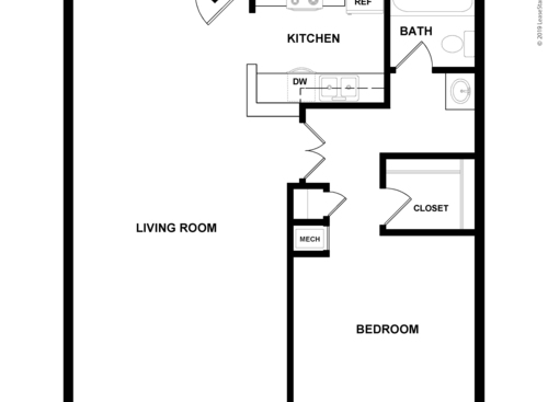 Cambridge On Devonshire - Hampton - 1 bed - 1 bath - 760 sf