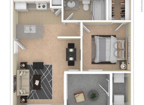 Montecito Village - Valencia - 1 bed - 1 bath - 642 sf