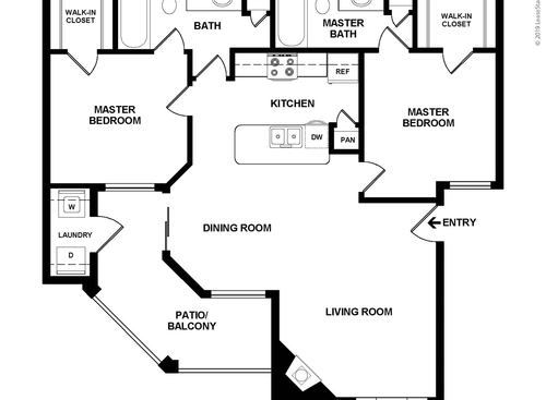 Montecito Village - Madrid - 2 bed - 2 bath - 981 sf