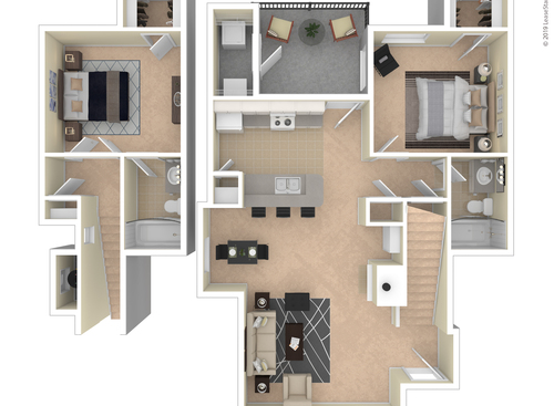 Montecito Village - Townhouse - 2 bed - 2 bath - 1055 sf