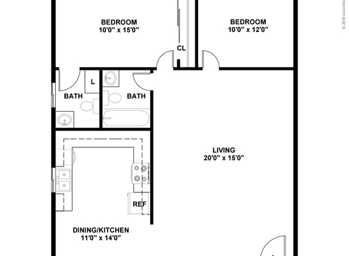 Park Grossmont - 2x2 Large - 2 bed - 2 bath - 970 sf