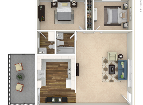 Park Grossmont - 2x2 Deluxe - 2 bed - 2 bath - 980 sf