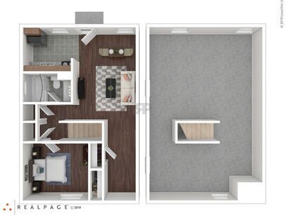BRIDGTON PLACE TOWNHOMES - A1 - 1 bed - 1 bath - 500 sf