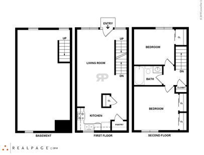BRIDGTON PLACE TOWNHOMES - B1 - 2 bed - 2 bath - 600 sf