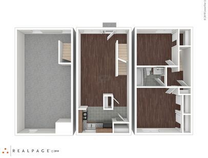 BRIDGTON PLACE TOWNHOMES - B1 - 2 bed - 2 bath - 600 sf