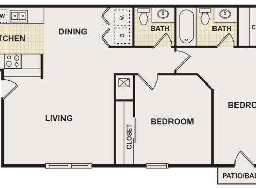 Arbors Of Burleson - 2A - 2 bed - 1.5 bath - 860 sf