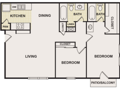 Arbors Of Burleson - 2D - 2 bed - 2 bath - 926 sf