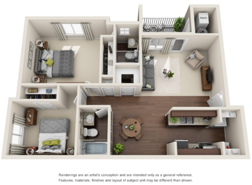 Westwinds - The Ketch - 2 bed - 2 bath - 950 sf