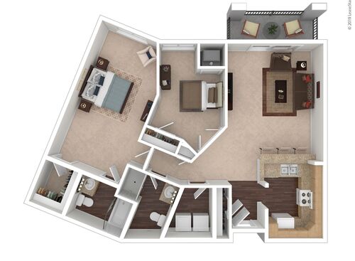 Blue Spruce: Beds - 2: Baths - 2: SqFt Range - 1062 to 1062