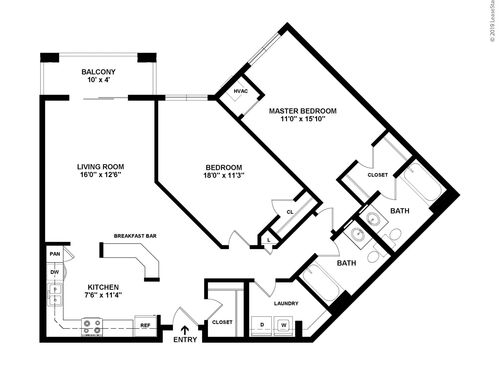 Elm: Beds - 2: Baths - 2: SqFt Range - 1221 to 1221