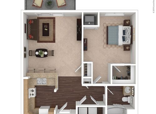 Maple: Beds - 1: Baths - 1: SqFt Range - 811 to 811