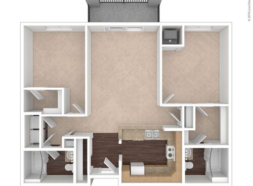 Birch: Beds - 2: Baths - 2: SqFt Range - 1020 to 1020