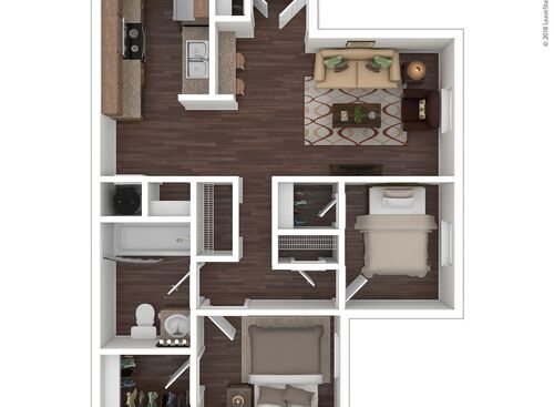 2 Bedroom 1 Bath	: Beds - 2: Baths - 1: SqFt Range - 750 to 750