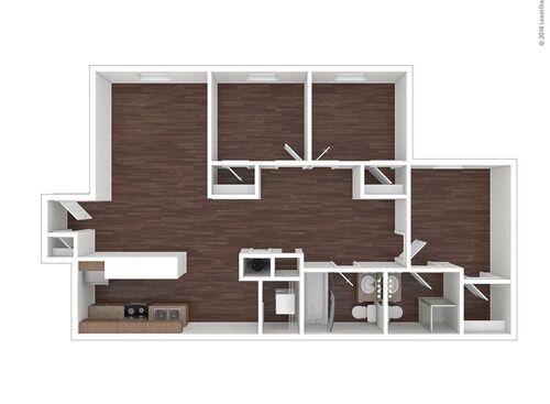 3 Bedroom 2 Bath	: Beds - 3: Baths - 2: SqFt Range - 966 to 966