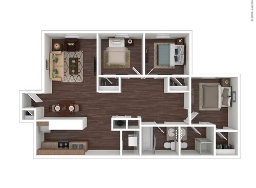 3 Bedroom 2 Bath	: Beds - 3: Baths - 2: SqFt Range - 966 to 966