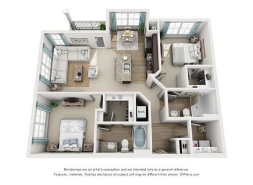 Matterhorn: Beds - 2: Baths - 2: SqFt Range - 1087 to 1098