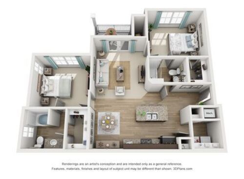 McKinley-1: Beds - 2: Baths - 2: SqFt Range - 1098 to 1098