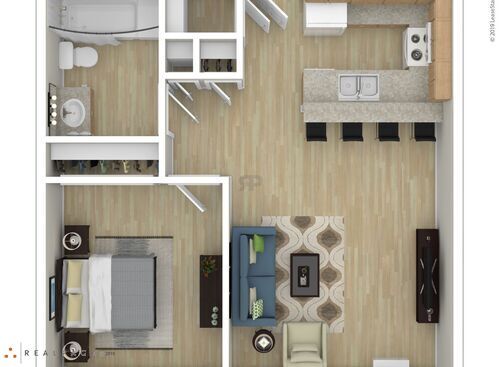 Fernwood Apartments - 1B - 1 bed - 1 bath - 580 sf