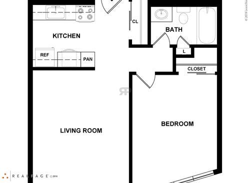 Market Street - One Bedroom - 1 bed - 1 bath - 535 sf