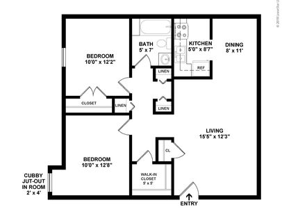 Laketree Manor - 2 Bedroom, 1 Bath - Large - 2 bed - 2 bath - 802 sf
