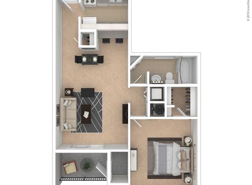Park Terrace Apartments - The Dover - Upgrade - 1 bed - 1 bath - 790 sf
