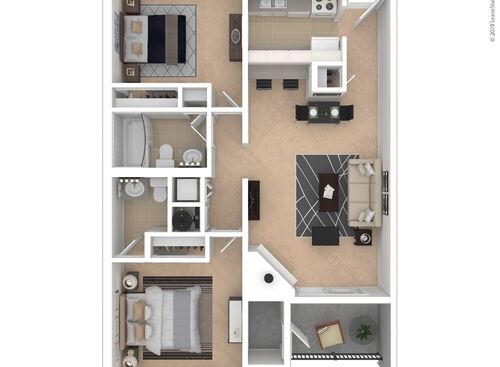 Park Terrace Apartments - The Buckley - Upgrade - 2 bed - 1.5 bath - 850 sf