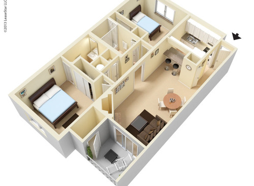 Park Terrace Apartments - The Buckley - Upgrade - 2 bed - 1.5 bath - 850 sf