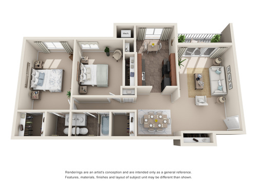 University Apartments - The Norview - 2 bed - 1.5 bath - 1248 sf