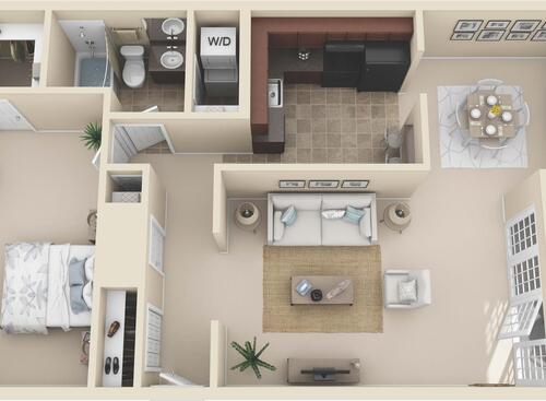 The Lilac 1 Bedroom Apartment in Virginia Beach VA